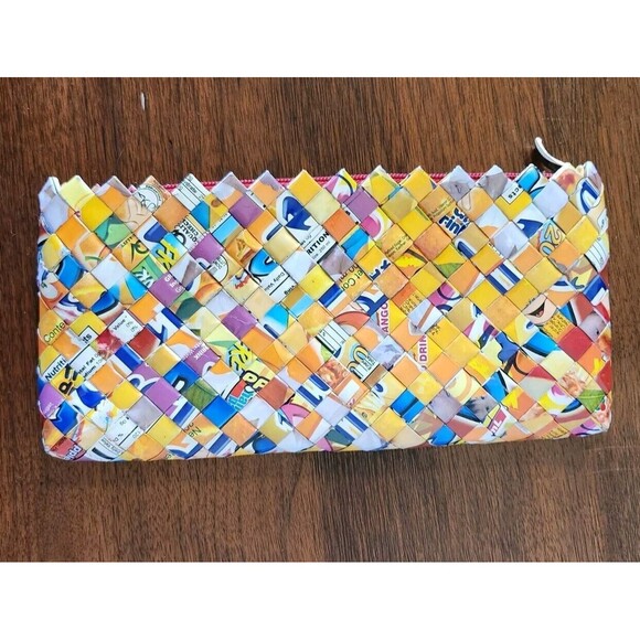 Nahui Ollin Clutch/Wristlet Candy Wrapper Multicolor Bag - Picture 2 of 8